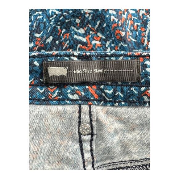 Levis Jeans Womens 27 Mid Rise Skinny Ankle Blue Print Cotton Stretch Pockets - Picture 6 of 9